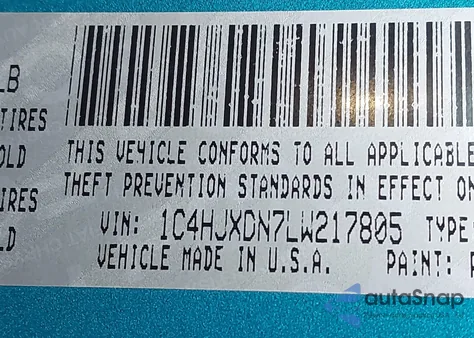 2020 Jeep Wrangler Unlimited Willys 4X4 из США, поврежденный, VIN 1C4HJXDN7LW217805